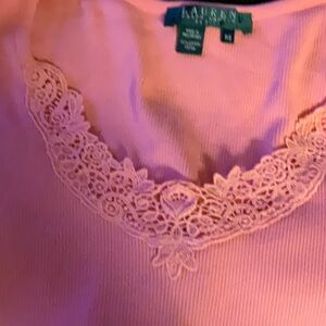 Ralph Lauren Orange Lace Trim Top